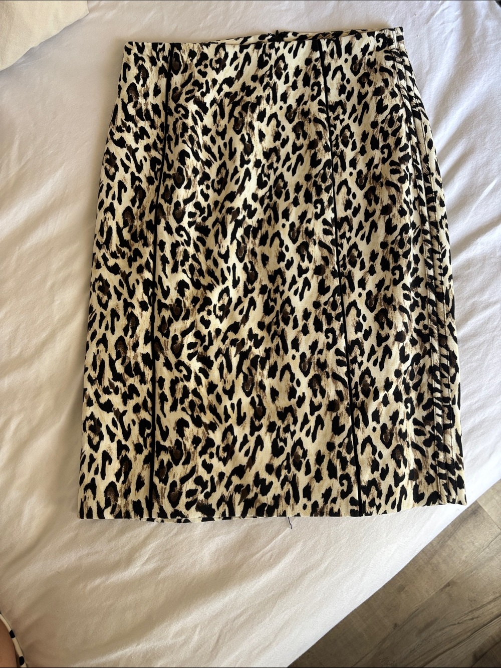 WHBM Leopard Print Pencil Skirt - Black & Tan